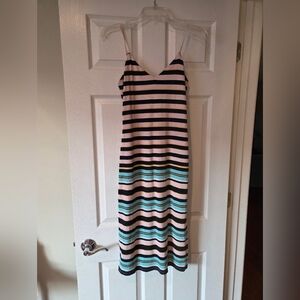 AFRM Striped Multicolor Midi Dress